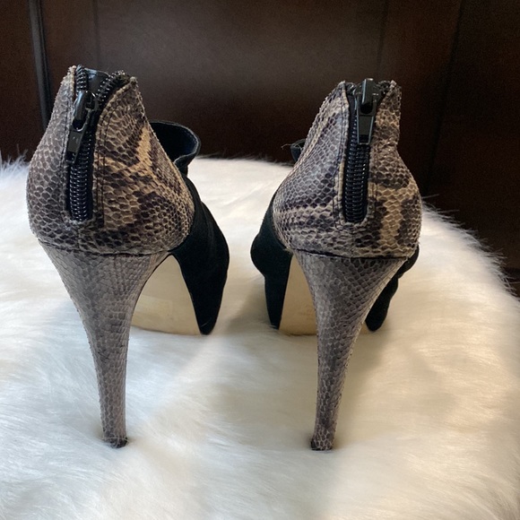 Bakers Holli Suede and Snakeskin Peep-toe Stiletto - Picture 6 of 7